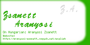 zsanett aranyosi business card